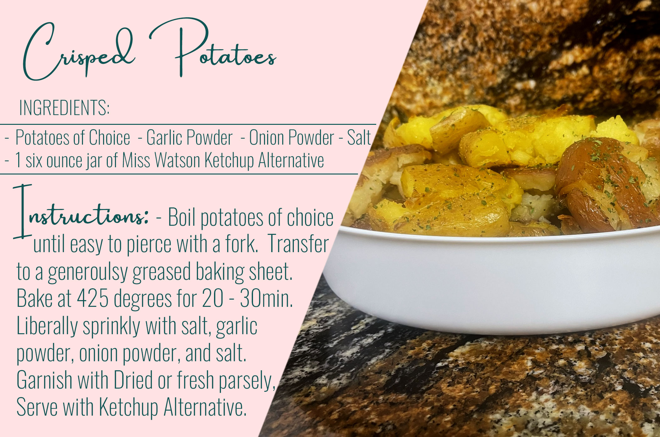 Ketchup Alternative with Potato Crisps