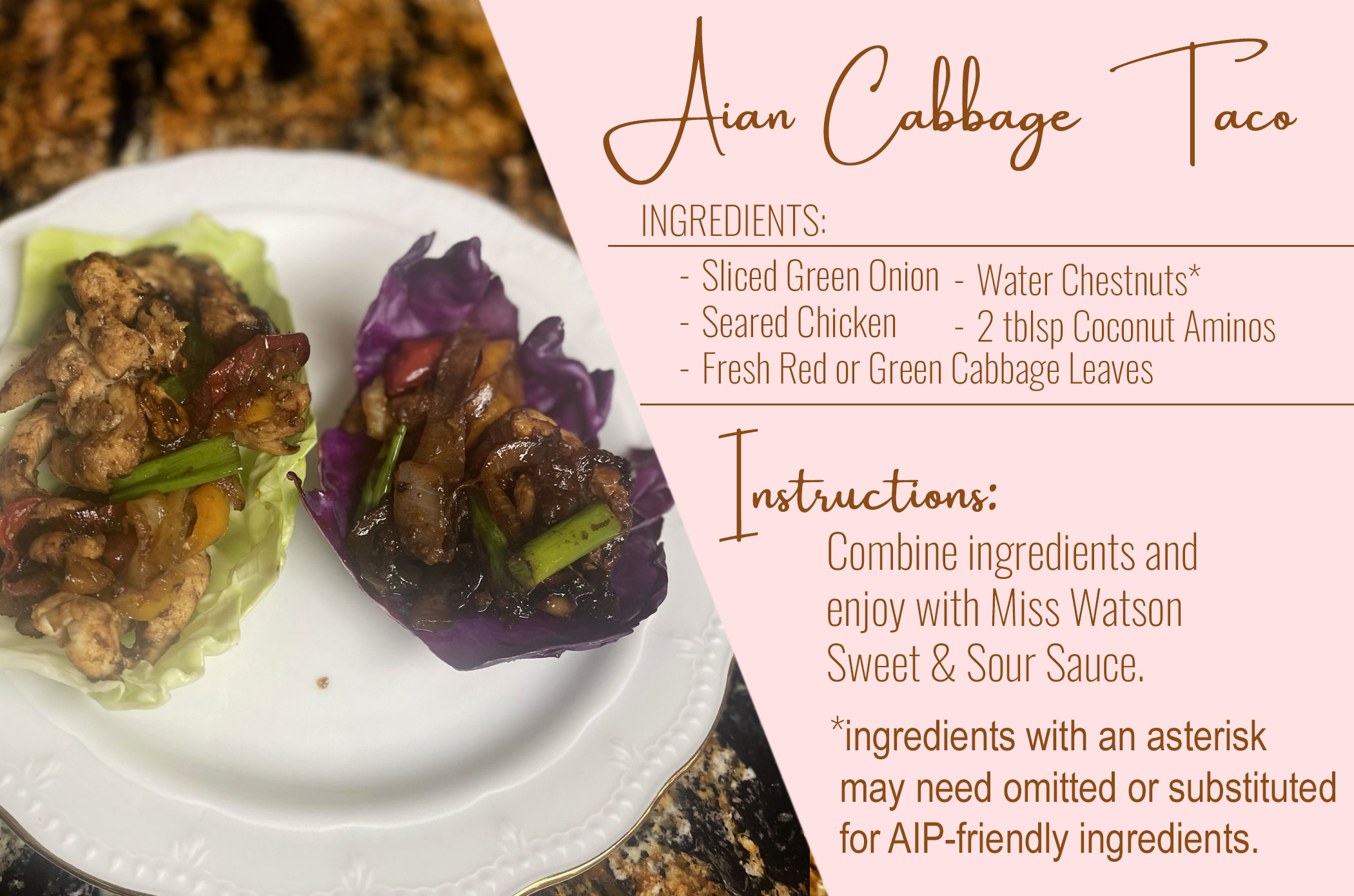 Asian Paleo Tacos with Sweet and Sour Sauce