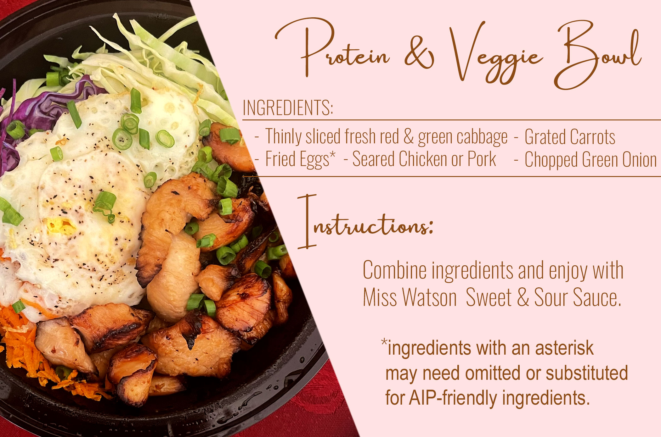 Paleo Bowl with Sweet and Sour Sauce